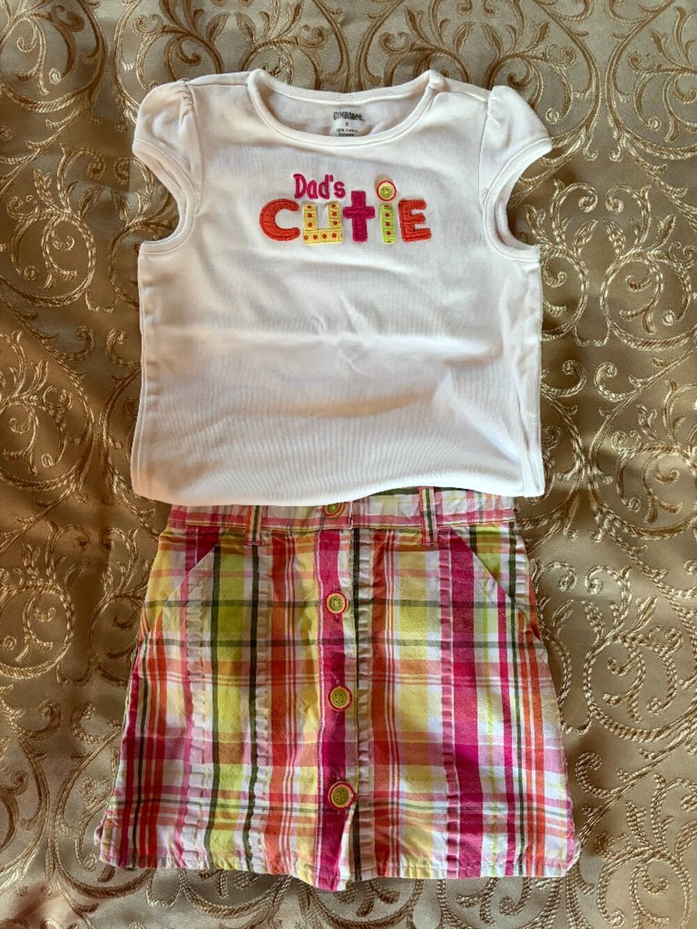 Gymboree, size 5, pink and green skort and shirt